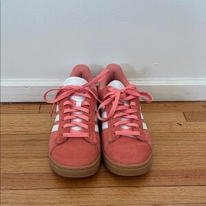 Adidas Coral and White Casual Sneakers